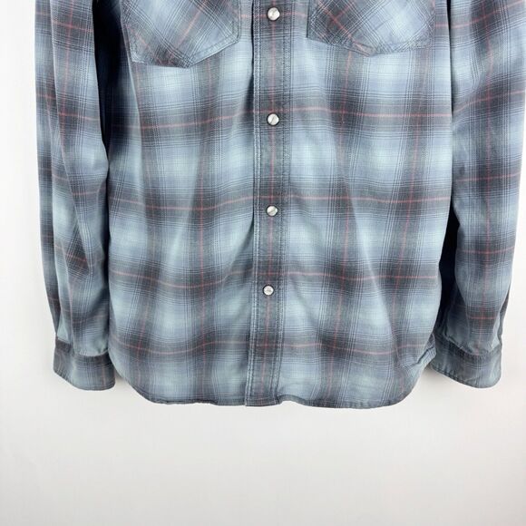 Carhartt Men's Relaxed Fit Plaid Long Sleeve Grey Blue Heavyweight Shirt Small - Picture 9 of 16